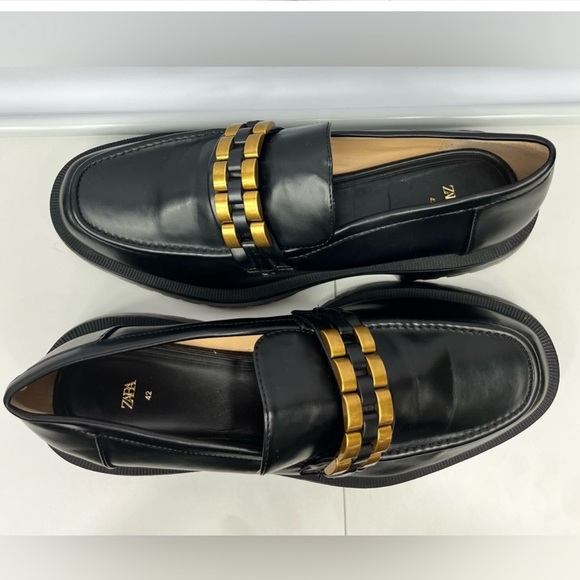 Zara Chunky Brass Lug Sole Loafer - Picture 2 of 9